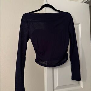Elegant Navy Long Sleeve Top